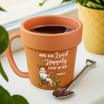 A Girl Who Loves Gardening - Personalized Plant Pot Ceramic Mug