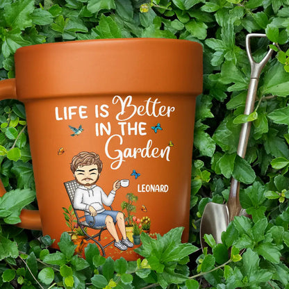 A Girl Who Loves Gardening - Personalized Plant Pot Ceramic Mug