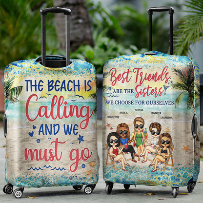 Here's To Another Year Of Bonding Over Alcohol Best Friends Traveling Beach - Bestie BFF Gift - Personalized Custom Luggage Cover