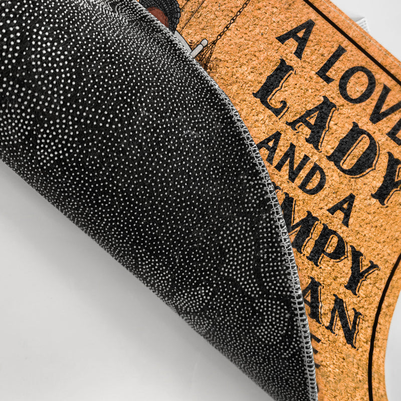 Family Couple A Lovely Lady And Her Grumpy Old Man Live Here With Their Cool Kids - Grandparent Gift - Personalized Custom Doormat