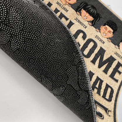 Welcome To Mad House Run By Tiny Army Family - Home Warming Gift - Personalized Custom Doormat