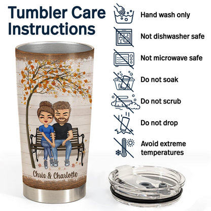 Family Chibi Couple The Day I Met You - Gift For Couples - Personalized Custom Tumbler