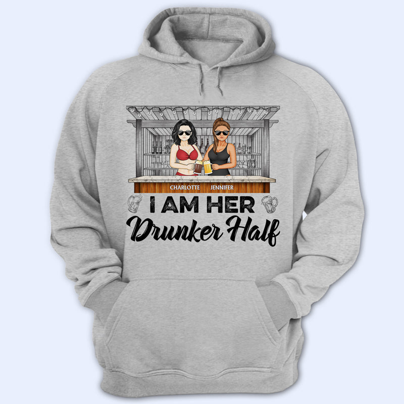 My Drunker Half Drinking Husband Wife - Gift For Couples - Personalized Custom T Shirt