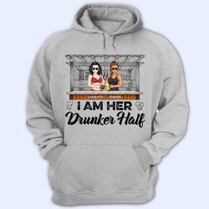 My Drunker Half Drinking Husband Wife - Gift For Couples - Personalized Custom T Shirt