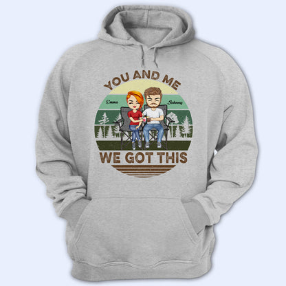 Husband Wife Sit By The Campfire And Watch People Camping - Couple Gift - Personalized Custom T Shirt