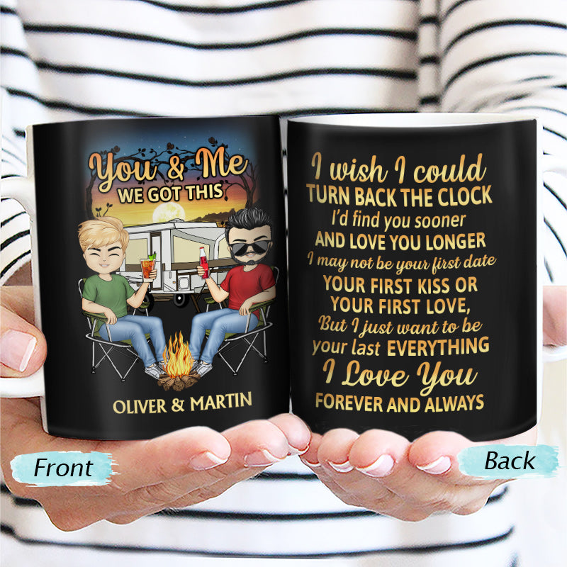 I Wish I Could Turn Back The Clock Husband Wife - Gift For Camping Couples - Personalized Custom White Edge-to-Edge Mug