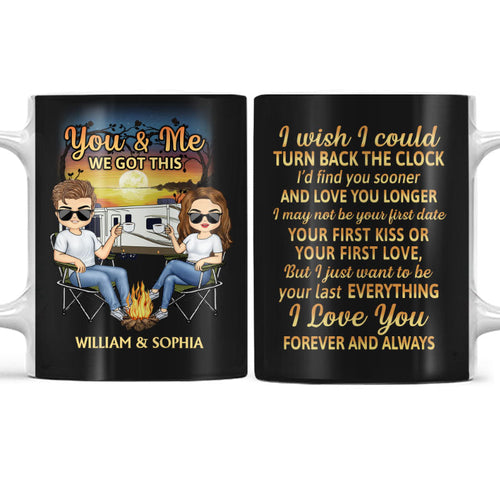 I Wish I Could Turn Back The Clock Husband Wife - Gift For Camping Couples - Personalized Custom White Edge-to-Edge Mug
