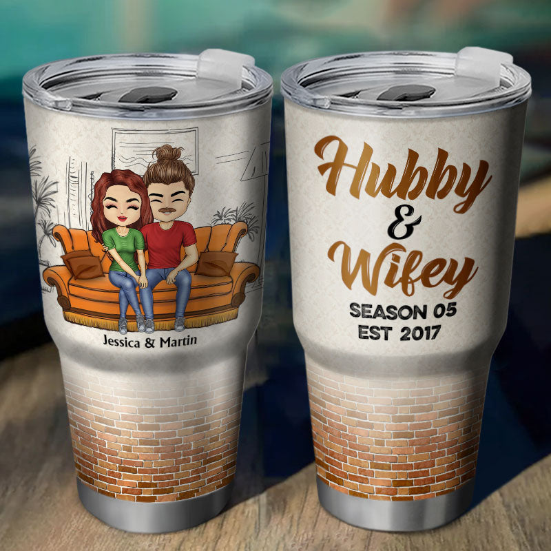 Hubby And Wifey Season Married Couple - Anniversary Gift - Personalized Custom 30 Oz Tumbler
