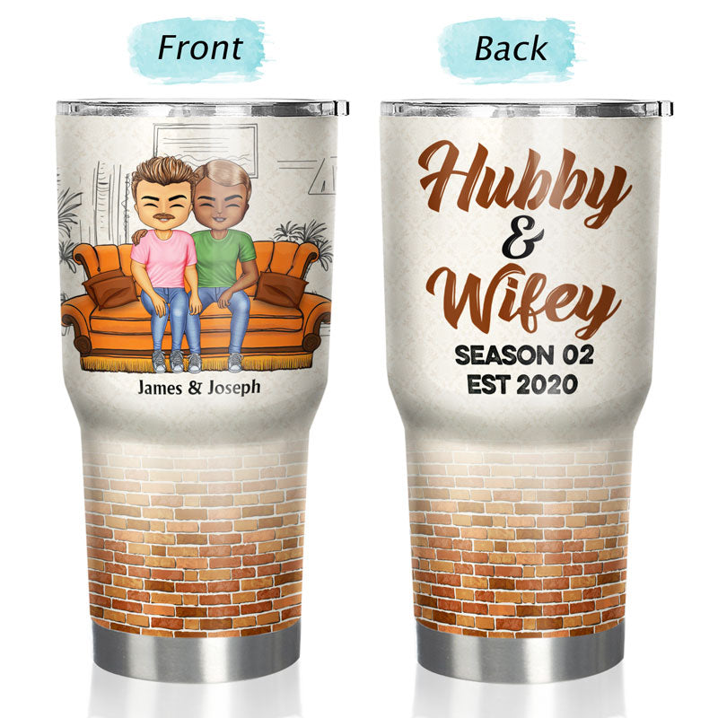 Hubby And Wifey Season Married Couple - Anniversary Gift - Personalized Custom 30 Oz Tumbler
