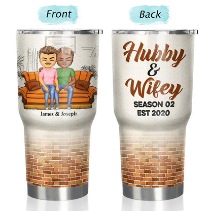 Hubby And Wifey Season Married Couple - Anniversary Gift - Personalized Custom 30 Oz Tumbler