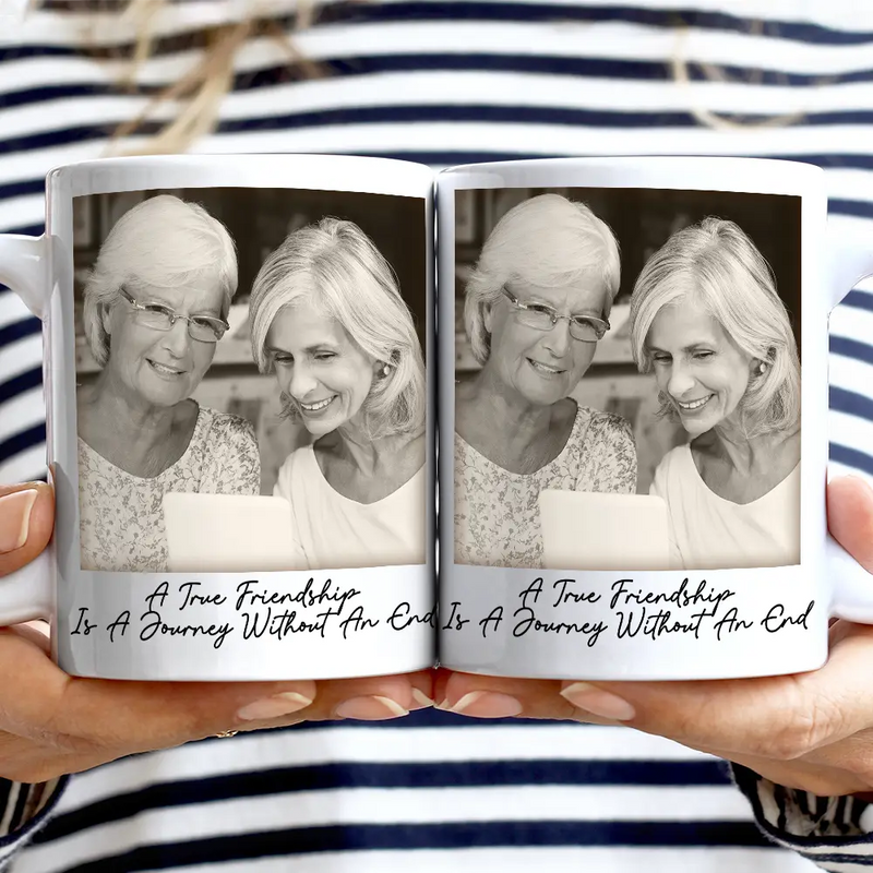 Custom Photo Besties Gray Scale Right In The Throat - Personalized Mug