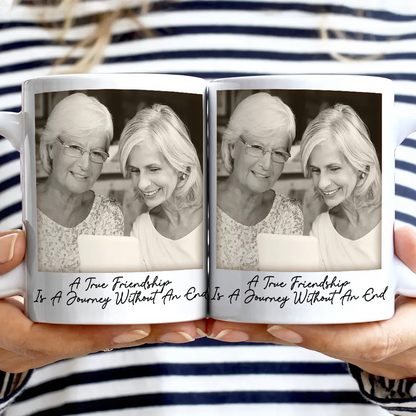 Custom Photo Besties Gray Scale Right In The Throat - Personalized Mug