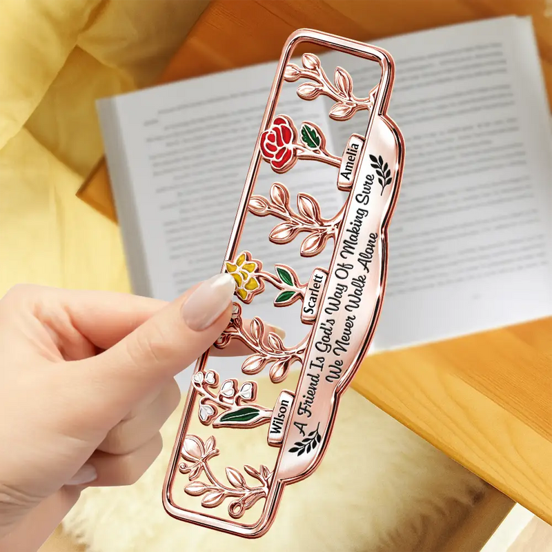It Takes A Long Time To Grow An Old Friend Birth Month Flower - Personalized Custom Shaped Metal Bookmark