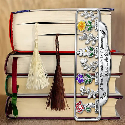 It Takes A Long Time To Grow An Old Friend Birth Month Flower - Personalized Custom Shaped Metal Bookmark