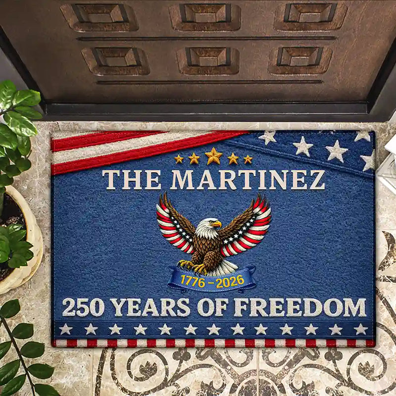 Faux Embroidery Effect Chenille - Personalized Doormat