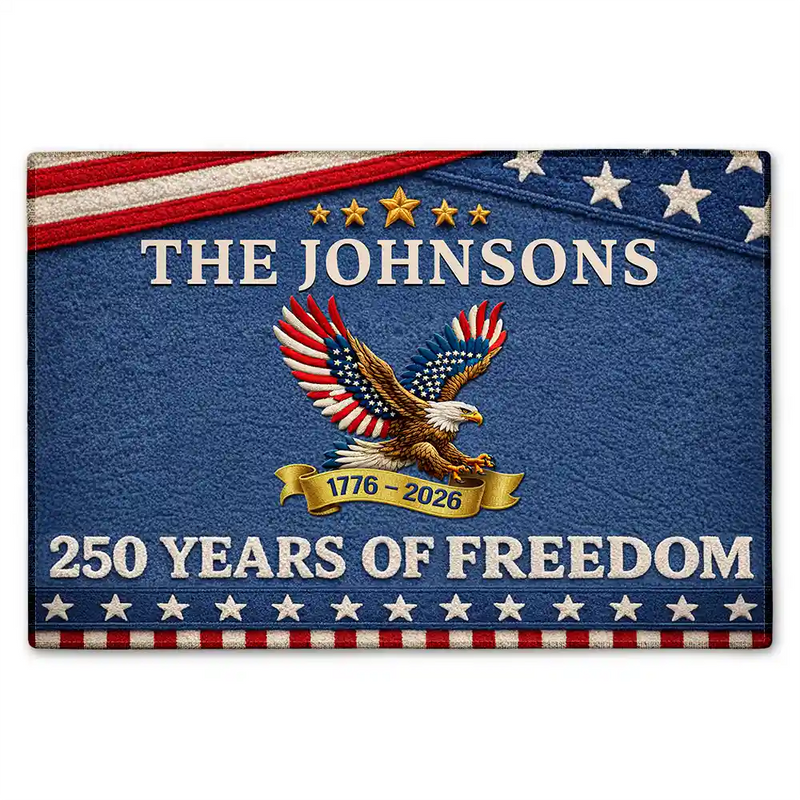 Faux Embroidery Effect Chenille - Personalized Doormat