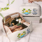 All My Cruise Crap - Personalized Embroidered Leather Makeup Bag