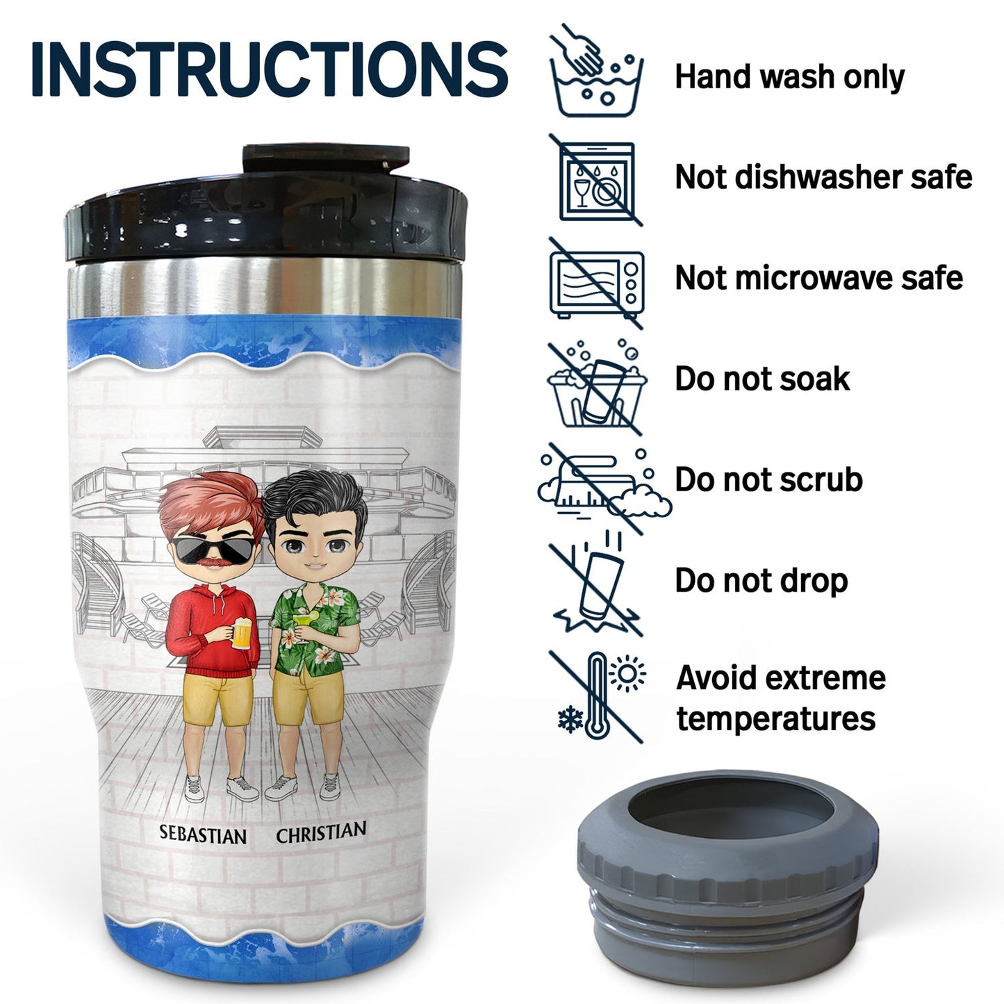 Today's Forecast Cruising With A Chance Of Drinking - Birthday, Traveling, Cruising Gift For BFF, Siblings, Colleagues - Personalized Custom Triple 3 In 1 Can Cooler