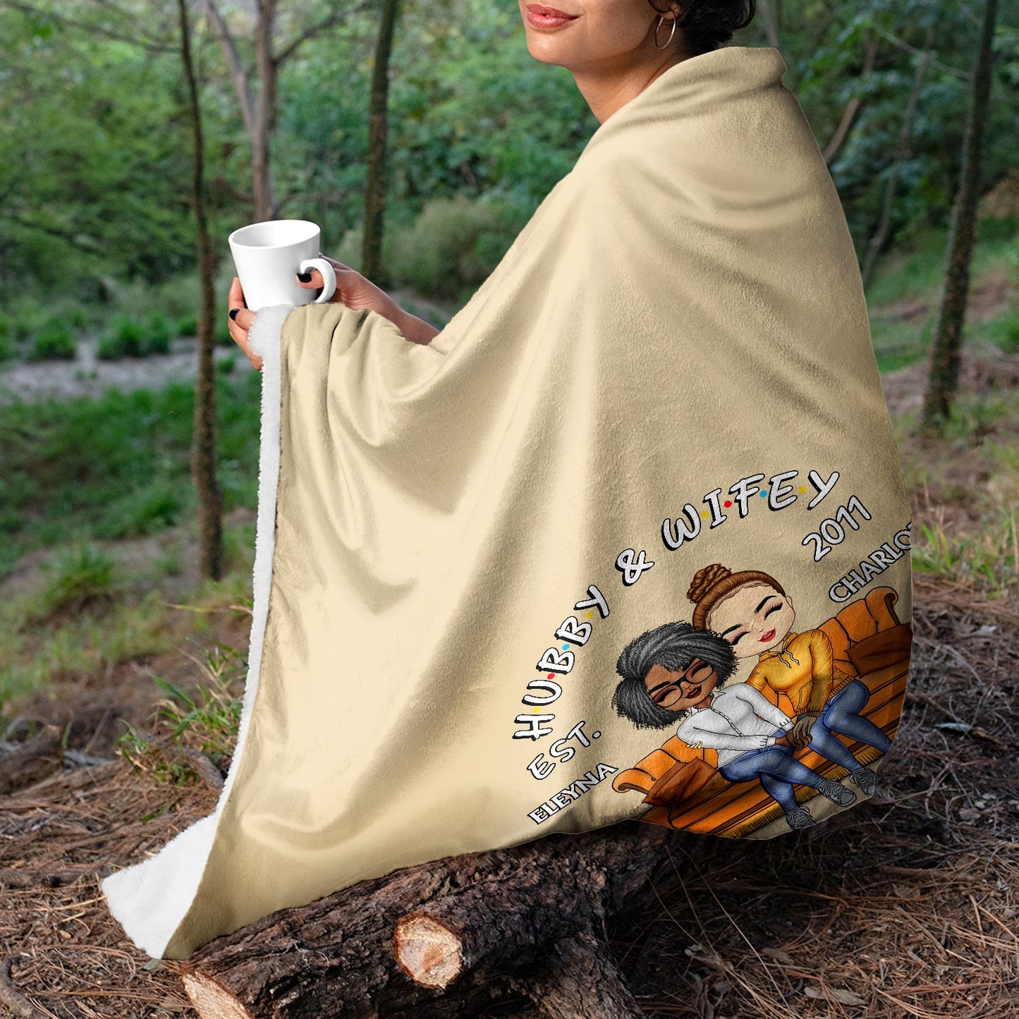 Hubby And Wifey Seasons - Birthday, Anniversary Gift For Spouse, Lover, Husband, Wife, Boyfriend, Girlfriend, Couple - Personalized Custom Fleece Blanket