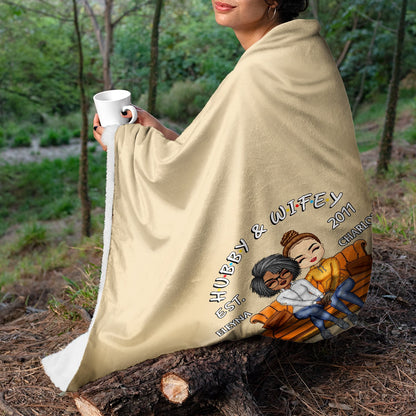 Hubby And Wifey Seasons - Birthday, Anniversary Gift For Spouse, Lover, Husband, Wife, Boyfriend, Girlfriend, Couple - Personalized Custom Fleece Blanket