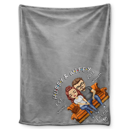 Hubby And Wifey Seasons - Birthday, Anniversary Gift For Spouse, Lover, Husband, Wife, Boyfriend, Girlfriend, Couple - Personalized Custom Fleece Blanket