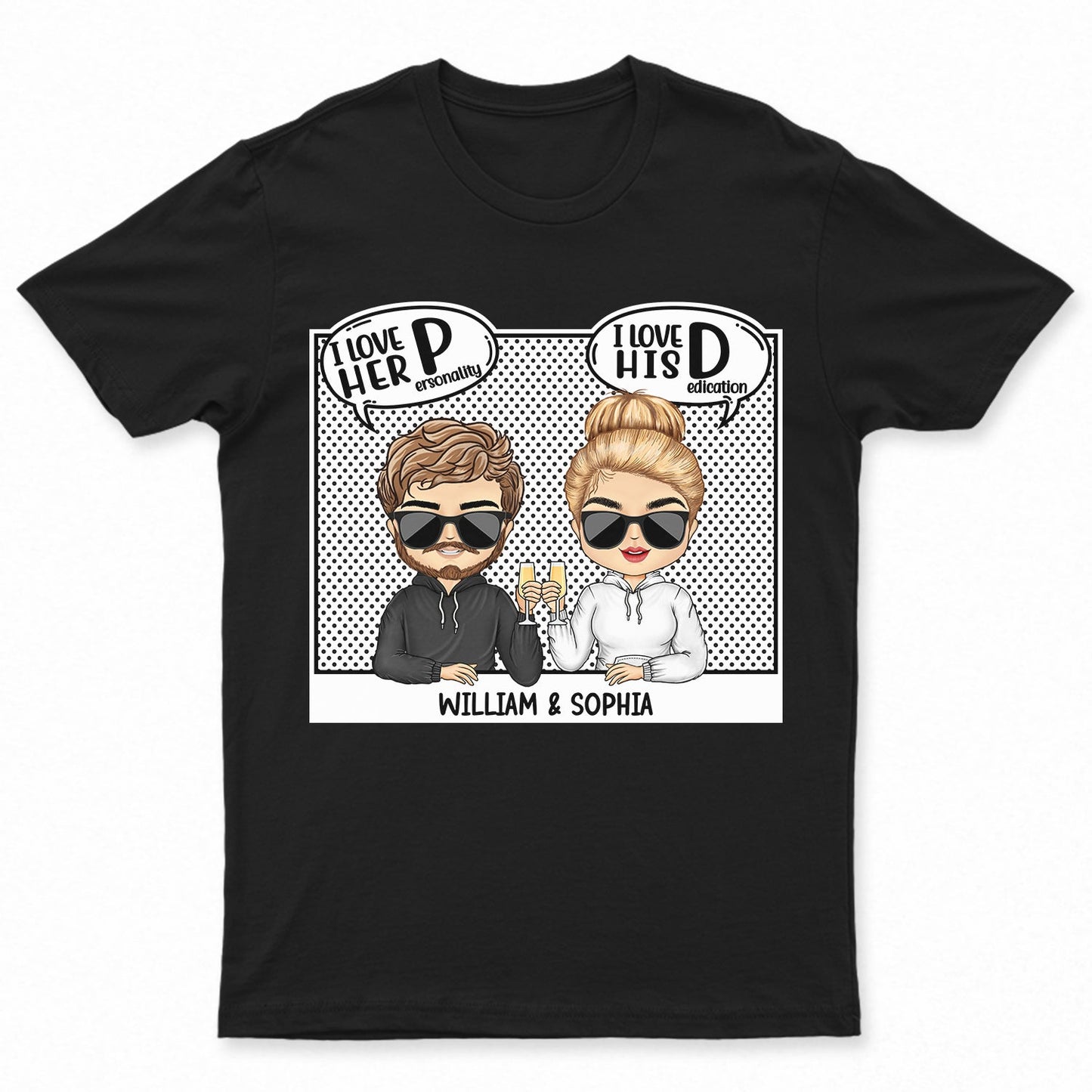 Money Maker Spender Hubby Wifey I Love Her P His D - Anniversary, Birthday Gift For Spouse, Lover, Husband, Wife, Boyfriend, Girlfriend, Couple - Personalized Custom T Shirt