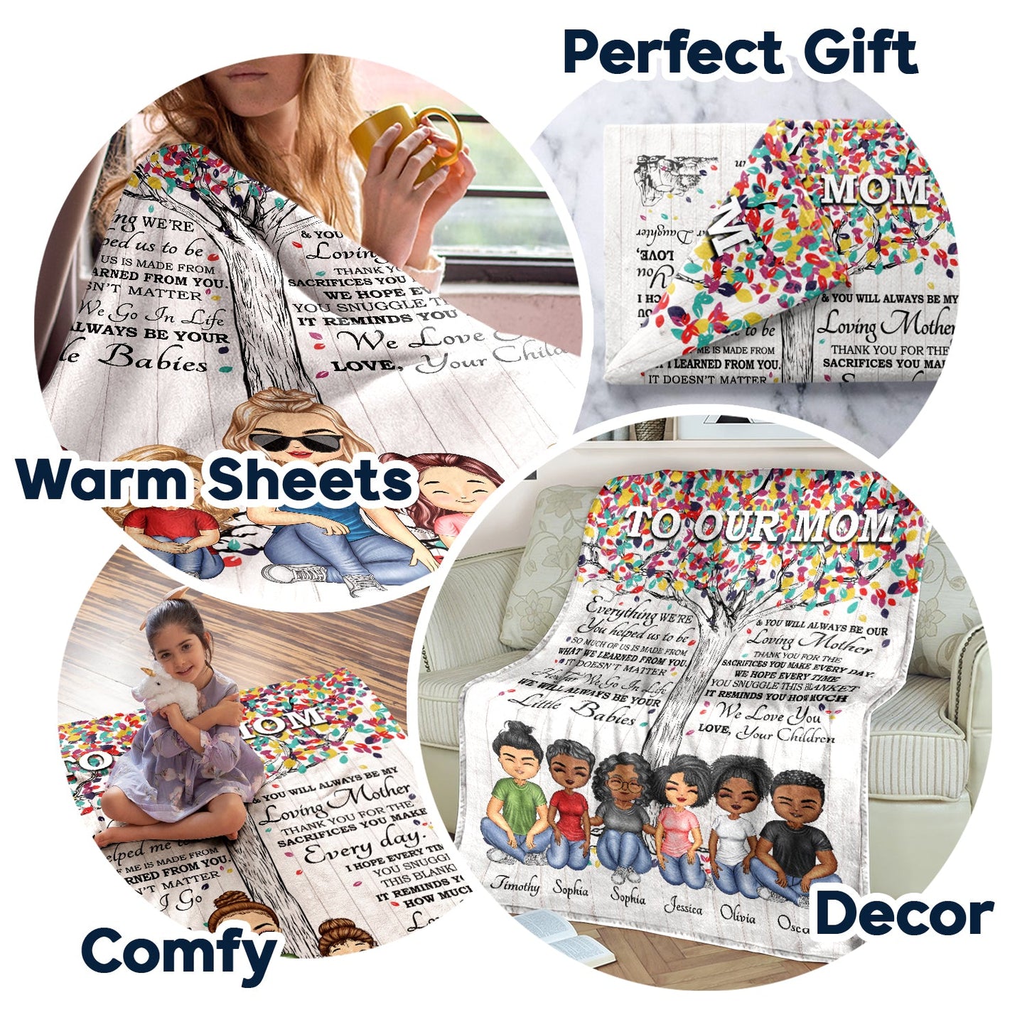 Thank You For The Sacrifices You Make Every Day - Birthday, Loving Gift For Mom, Mother, Grandma, Grandmother - Personalized Custom Fleece Blanket