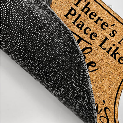 There's No Place Like Family House - Anniversary, Birthday, Home Decor Gift For Spouse, Lover, Husband, Wife, Boyfriend, Girlfriend, Couple - Personalized Custom Doormat