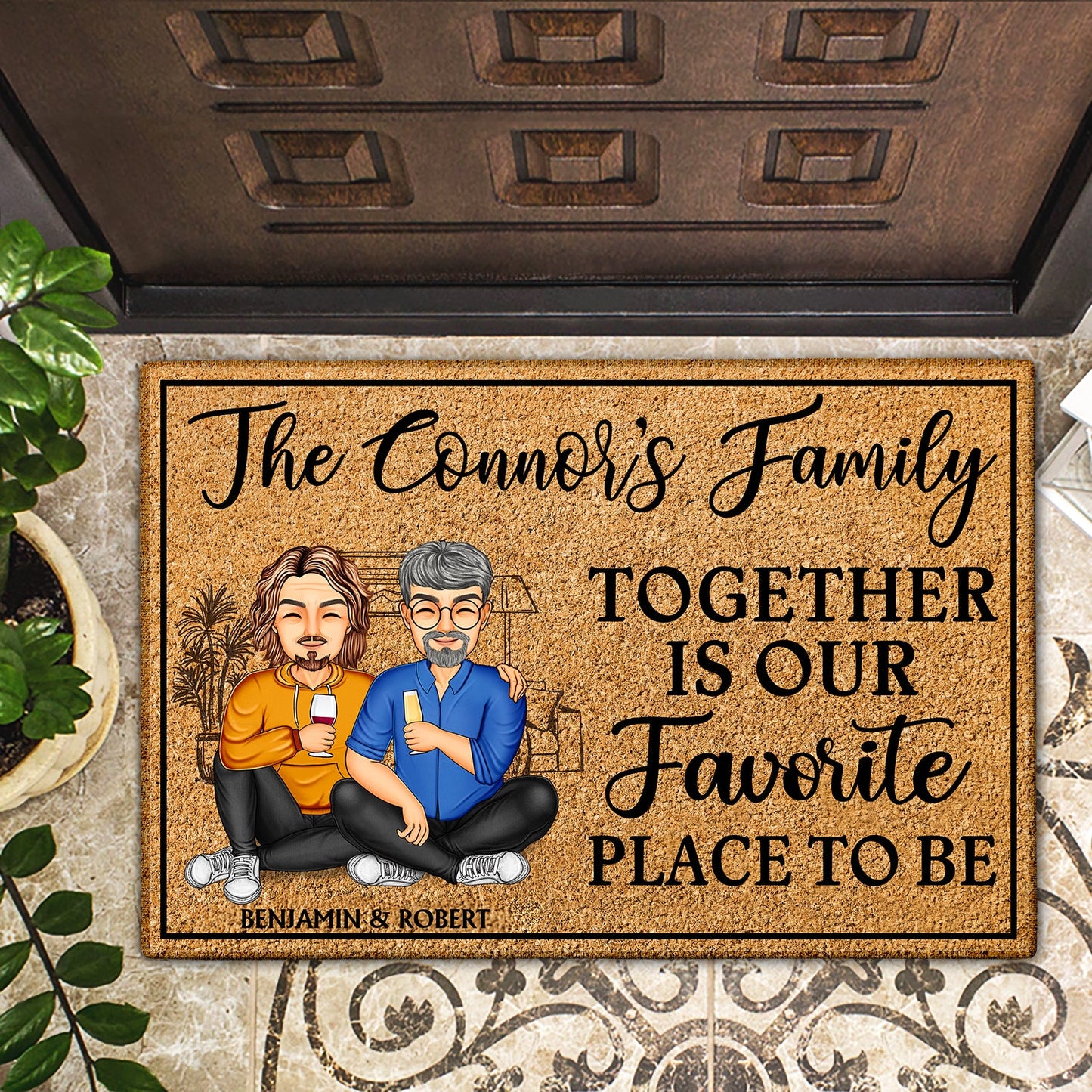 Home Sweet Home Family - Anniversary, Birthday, Home Decor Gift For Spouse, Lover, Husband, Wife, Boyfriend, Girlfriend, Couple - Personalized Custom Doormat