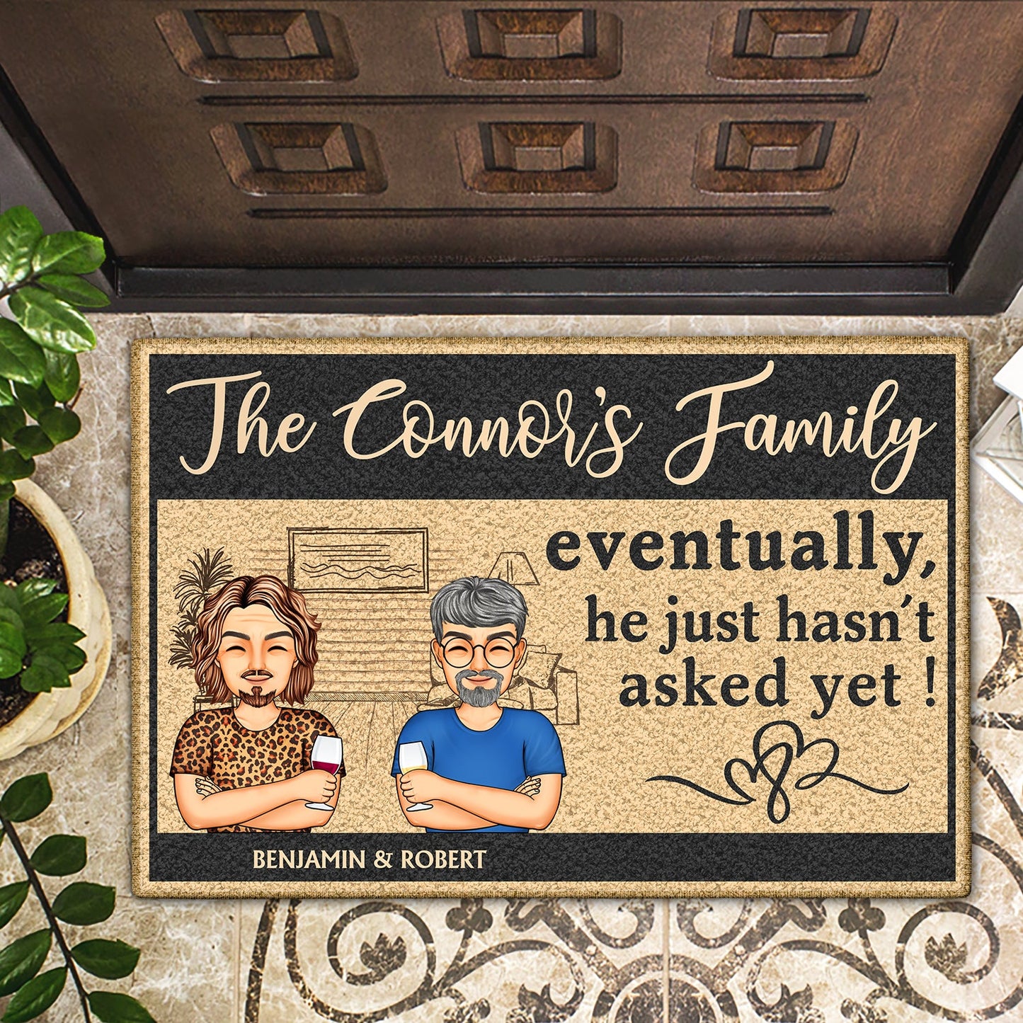 Eventually He Just Hasn't Asked Yet - Home Outdoor, Home Decor Gift For Family, Couple, Husband, Wife - Personalized Custom Doormat