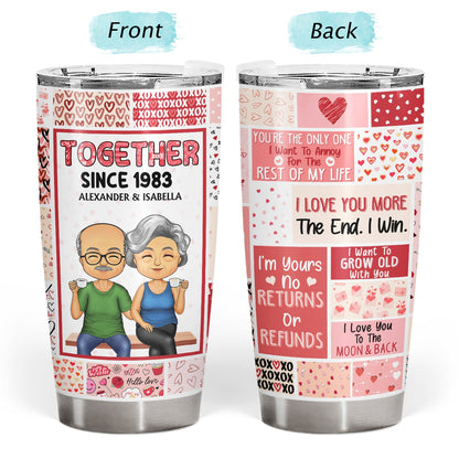 You're The Only One Together Since - Anniversary, Birthday Gift For Spouse, Lover, Husband, Wife, Boyfriend, Girlfriend, Couple - Personalized Custom Tumbler