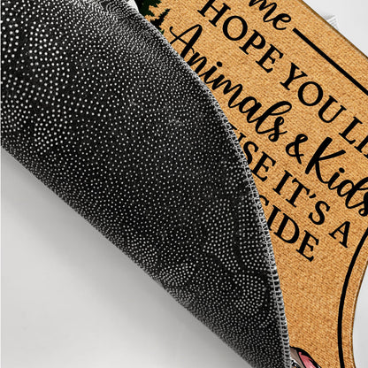 Hope You Like Animals And Kids - Gift For Camping Lovers, Couple, Family, Parents, Pet Lovers - Personalized Custom Doormat