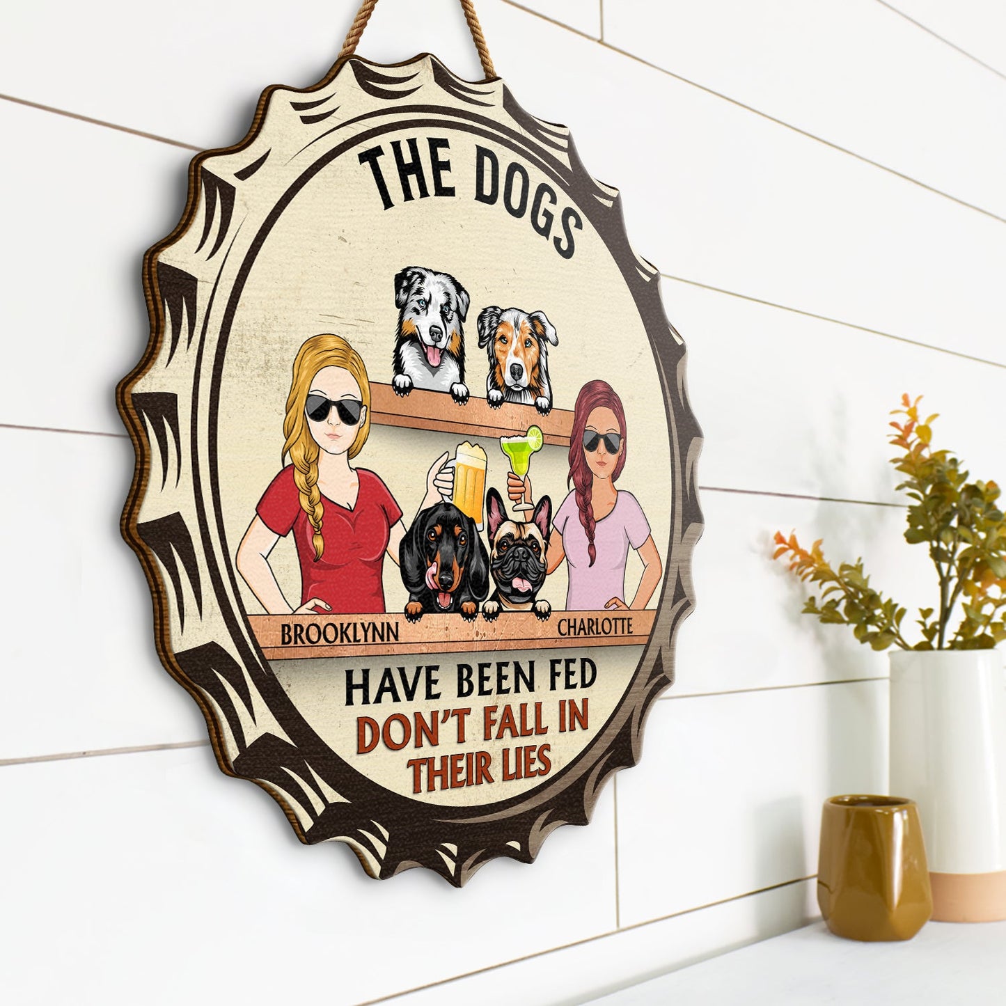 Welcome Hope You Brought Alcohol - Birthday, Loving Home Decor Gift For Dog Mom, Dad, Pet Owner - Personalized Custom Shaped Wood Sign