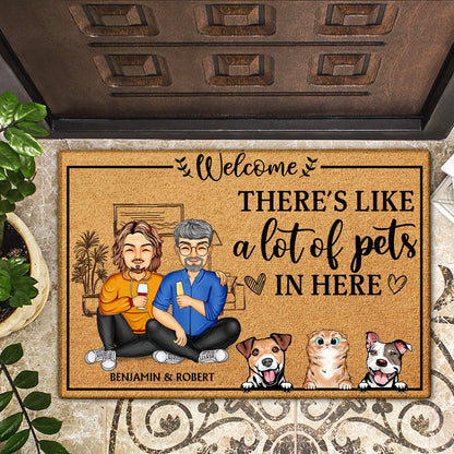 There's Like A Lot Of Kids In Here - Home Decor Gift For Husband, Wife, Couple, Pet Lovers - Personalized Custom Doormat