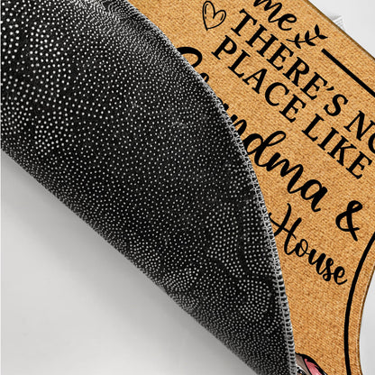There's No Place Like Grandma And Grandpa's House - Home Decor Gift For Grandparents, Couple, Pet Lovers - Personalized Custom Doormat