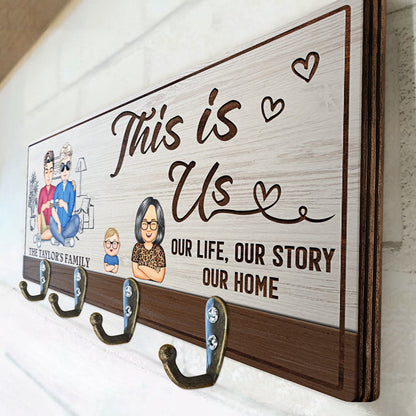 Home Sweet Home - Home Decor Gift For Family, Husband, Wife, Couple - Personalized Wood Key Holder