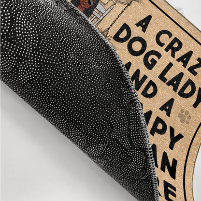 A Crazy Dog Lady And Her Grumpy Old Man Live Here - Home Decor For Couples, Pet Lovers - Personalized Doormat