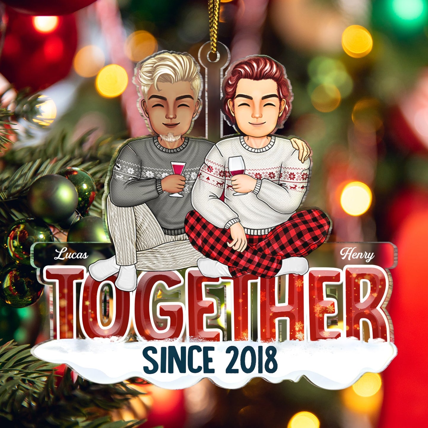 Together Since - Christmas Gift For Couples - Personalized Cutout Acrylic Ornament