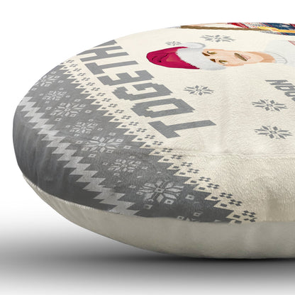 Together Since Flat Art - Gift For Couples, Husband, Wife - Personalized Heart Shaped Pillow