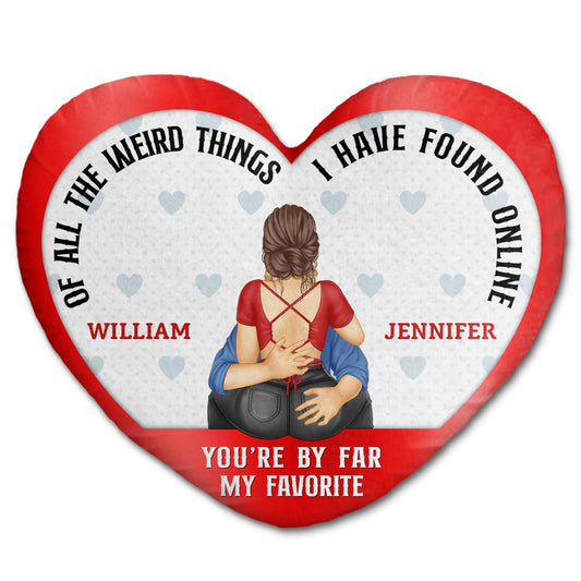 You Are My Favorite By Far - Gift For Couples, Husband And Wife - Personalized Heart Shaped Pillow