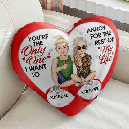 You're The Only One - Gift For Couples, Husband And Wife - Personalized Heart Shaped Pillow