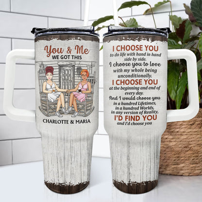 The Day I Met You Husband And Wife - Gift For Couples - Personalized 40oz Tumbler With Straw