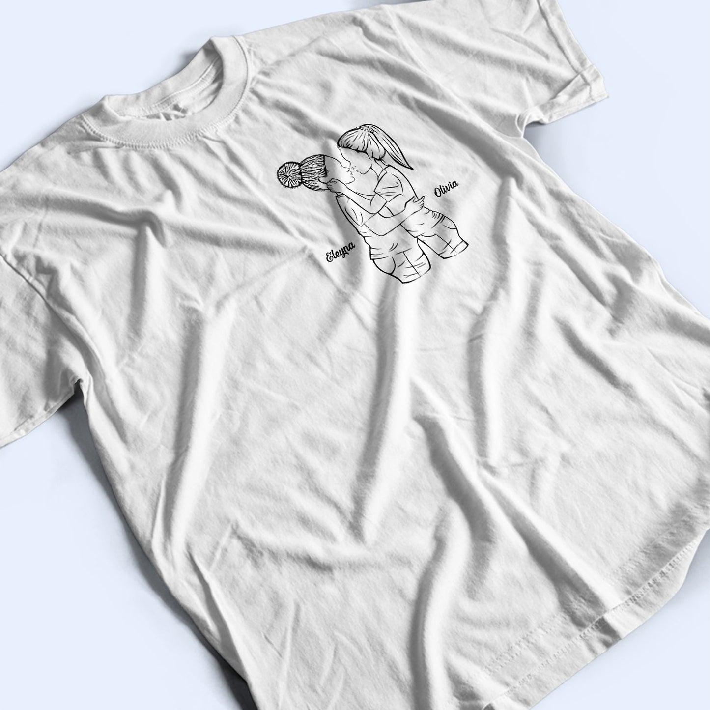 Sketch Couple Hug - Gift For Couples - Personalized T Shirt