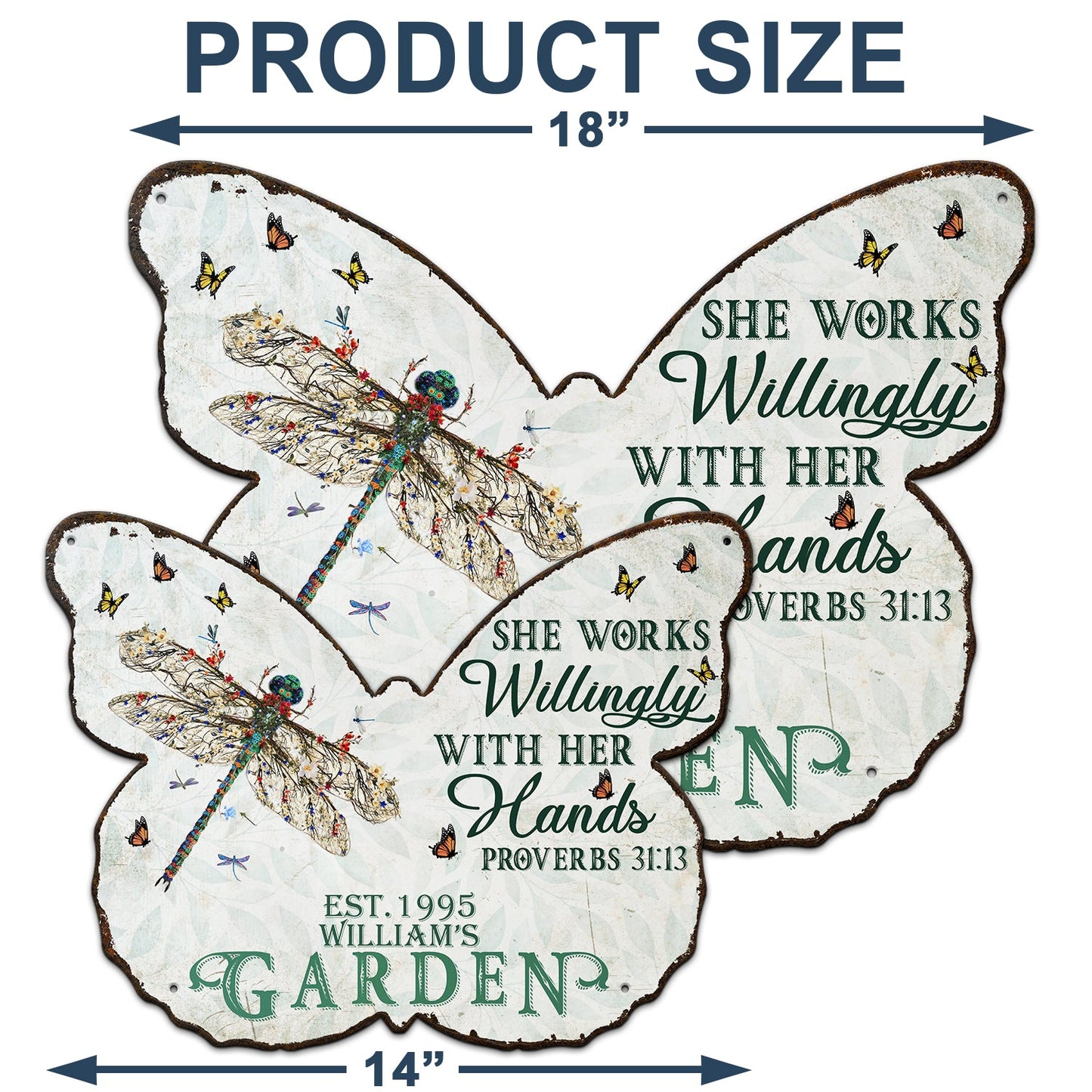 And Find My Soul Garden Floral Art - Gift For Gardening Lovers, Gardeners - Personalized Butterfly Shaped Metal Sign