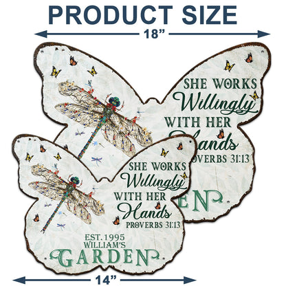 And Find My Soul Garden Floral Art - Gift For Gardening Lovers, Gardeners - Personalized Butterfly Shaped Metal Sign