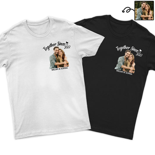 Custom Photo Together Since - Gift For Couples - Personalized T Shirt