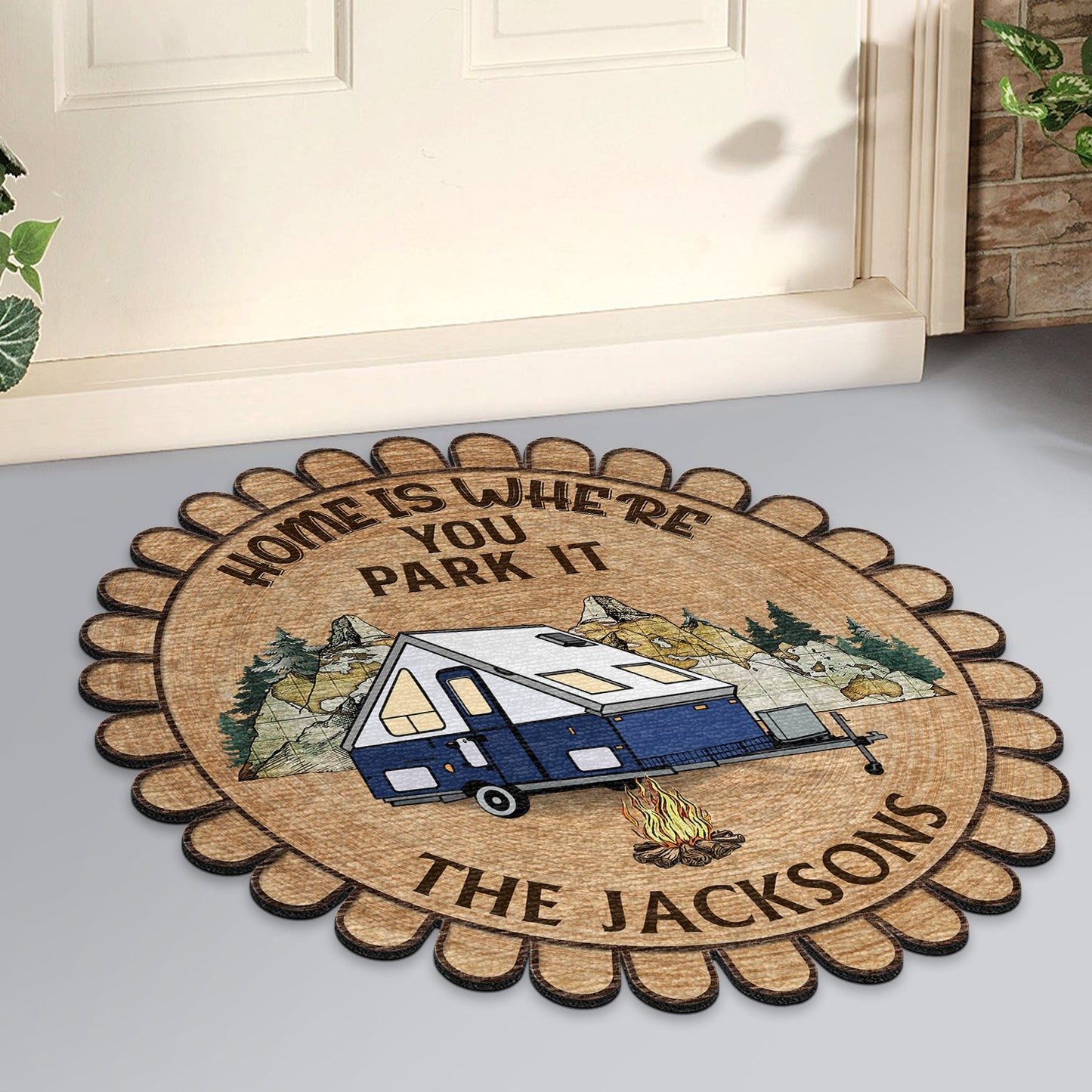 Drive Slow Drunk Campers Matter - Gift For Camping Couples - Personalized Custom Shaped Doormat