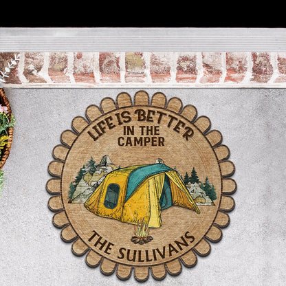 Drive Slow Drunk Campers Matter - Gift For Camping Couples - Personalized Custom Shaped Doormat