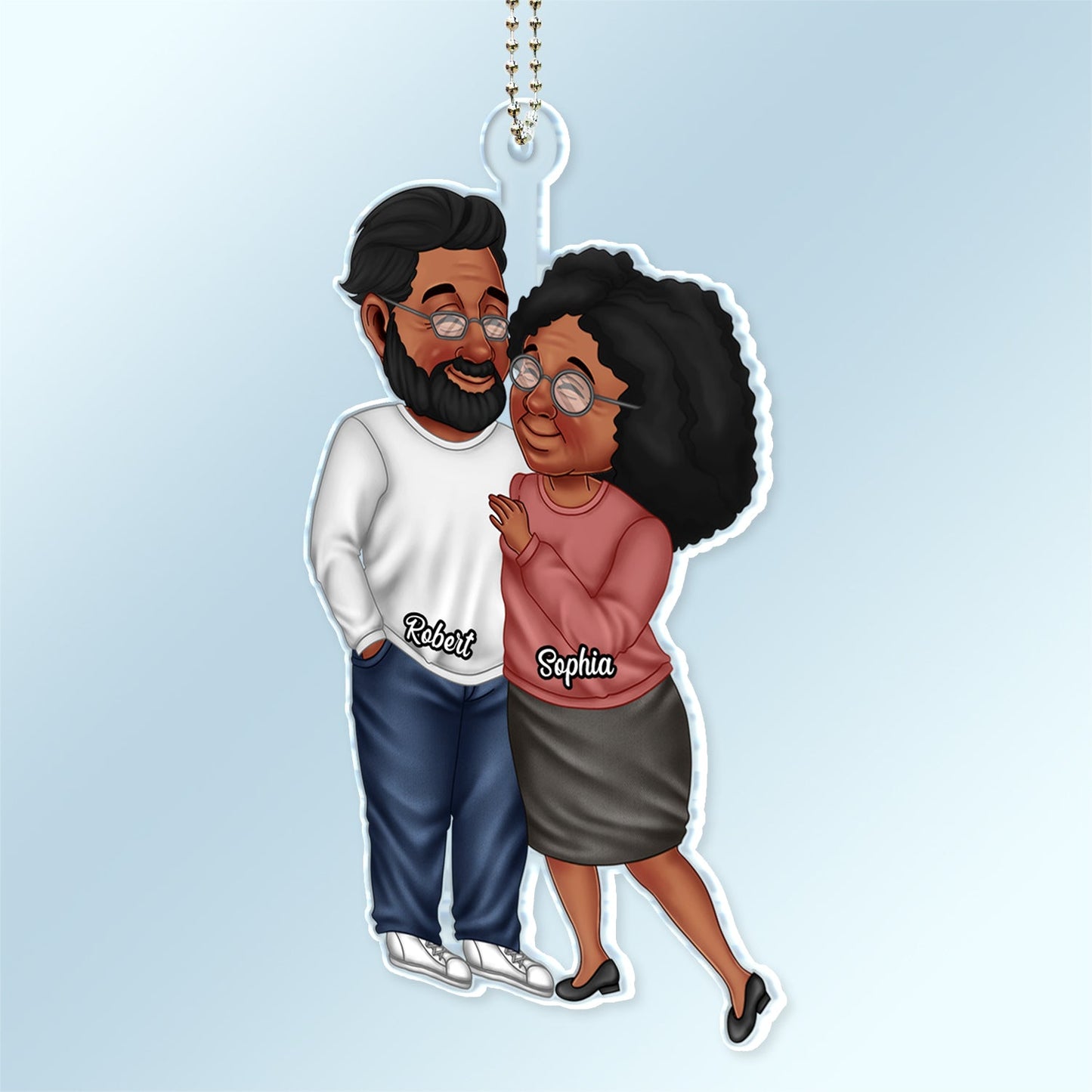 Arm In Arm Couple - Anniversary Gift For Couples - Personalized Acrylic Car Hanger