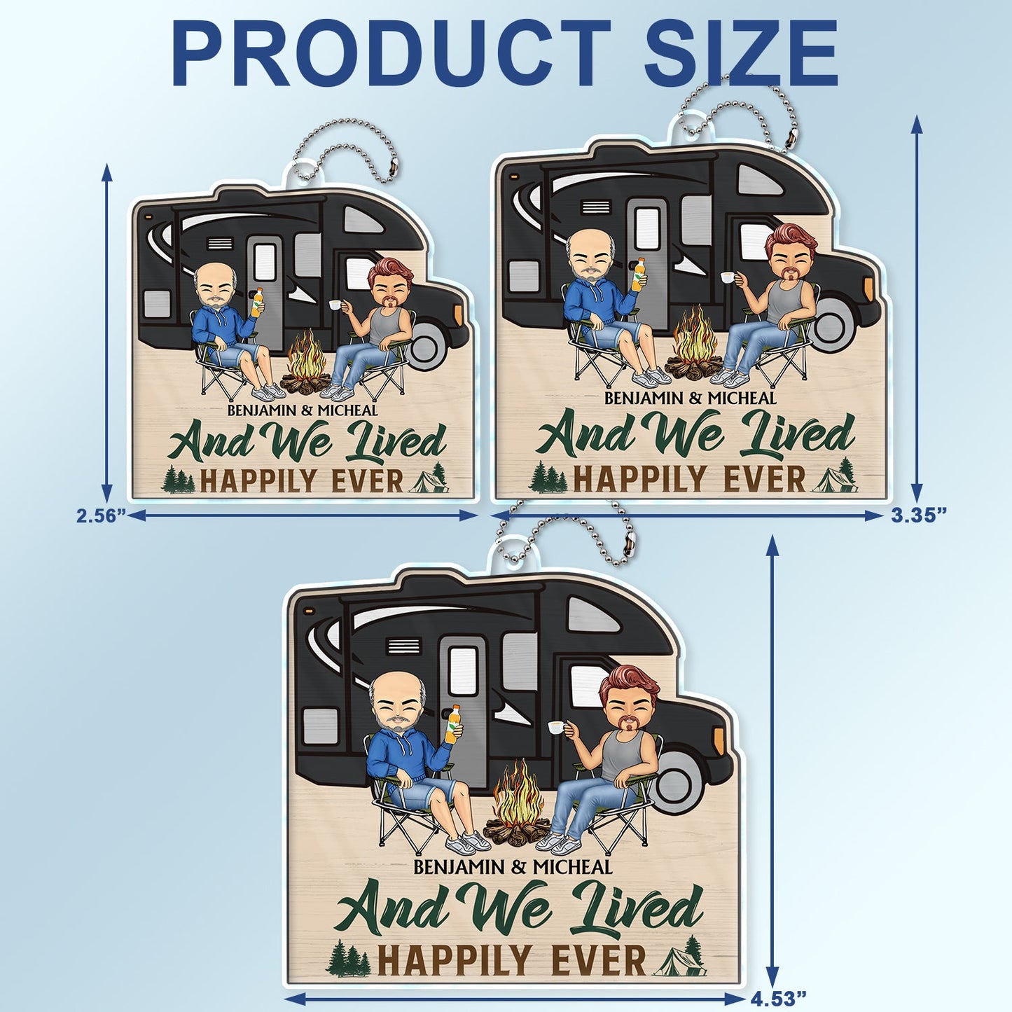 Husband And Wife Camping Partners For Life - Gift For Camping Couples - Personalized Acrylic Car Hanger